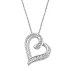 Sterling Silver 1/3 Carat T.w. Heart Pendant Necklace, Women's, Size: 18, White