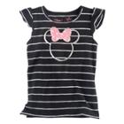 Disney's Minnie Mouse Foil Logo Flutter Tee By Jumping Beans&reg;, Girl's, Size: 8, Black