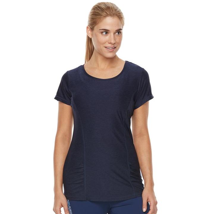 Women's Gaiam Energy Yoga Tee, Size: Medium, Lt Brown
