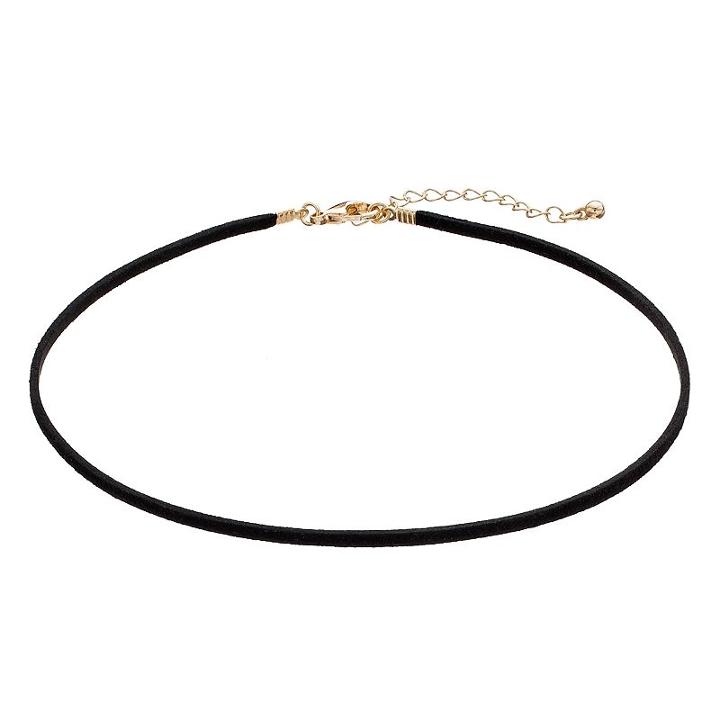 Men's Black Faux Suede Choker Necklace