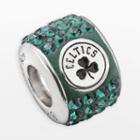 Logoart Boston Celtics Sterling Silver Crystal Logo Bead - Made With Swarovski Crystals, Women's, Green