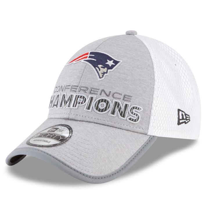 Adult New Era New England Patriots 2017 Afc Champions 9forty Adjustable Cap, Men's, Grey