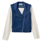 Disney D-signed Beauty And The Beast Girls 7-16 Lace & Denim Moto Jacket, Girl's, Size: Xs, Med Blue