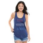 Juniors' Red, White & Bbq Tank Top, Size: Large, Med Blue