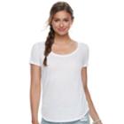 Juniors' Mudd&reg; Roadtrip Scoopneck Tee, Teens, Size: Small, White