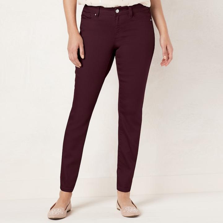 Women's Lc Lauren Conrad Skinny Jeans, Size: 12 T/l, Red
