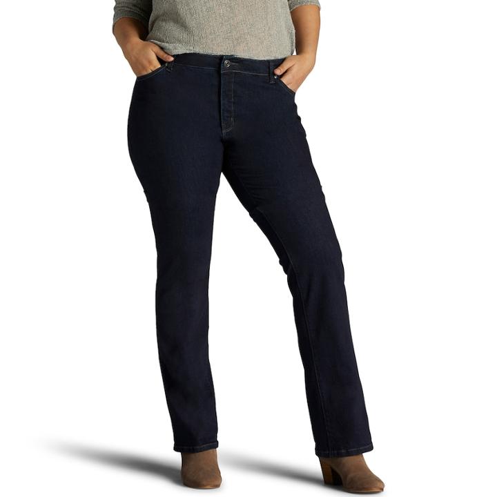 Plus Size Lee Sculpting Mid-rise Bootcut Jeans, Women's, Size: 22w T/l, Dark Blue