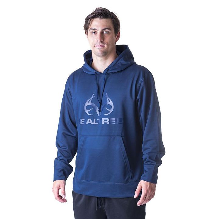 Men's Realtree Fleece Performance Hoodie, Size: Large, Blue (navy)