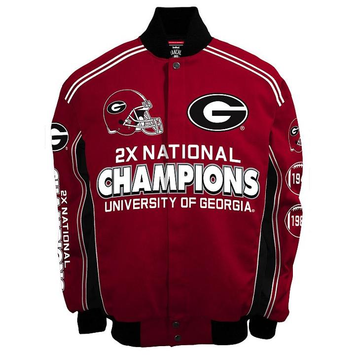 Men's Franchise Club Georgia Bulldogs Commemorative Varsity Jacket, Size: Small, Red