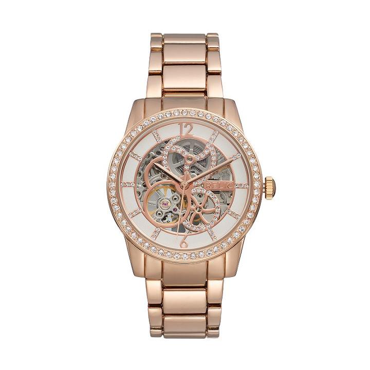 Relic Women's Amelia Crystal Automatic Skeleton Watch, Size: Large, Pink