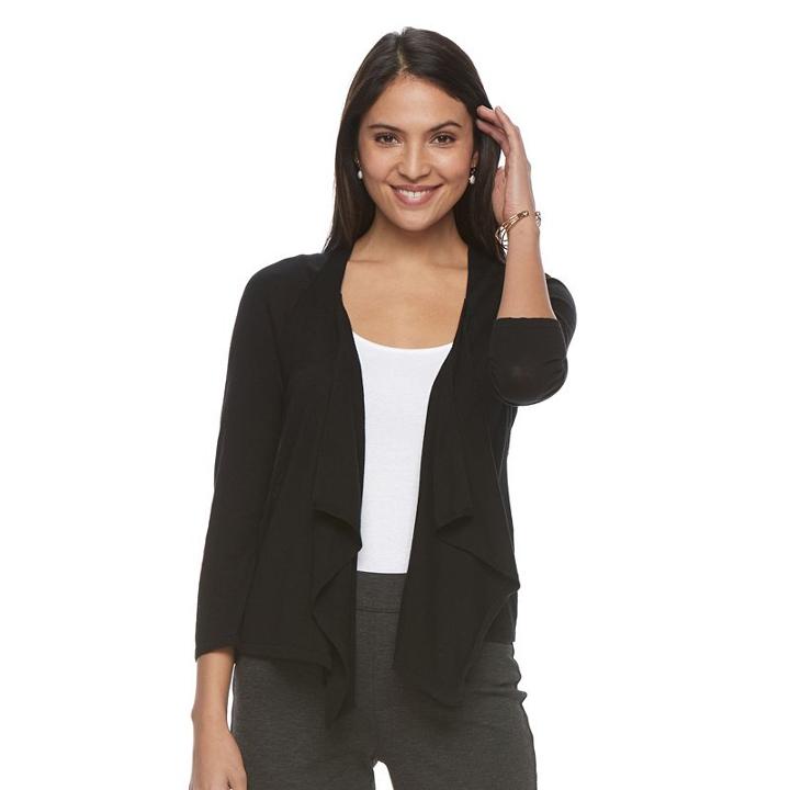 Women's Dana Buchman Draped Open-front Cardigan, Size: Small, Oxford