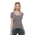 Women's Rock & Republic&reg; Strappy Tee, Size: Small, Grey