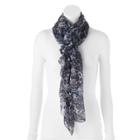 Apt. 9&reg; Marbled Floral Chiffon Oversized Oblong Scarf, Women's, Dark Blue