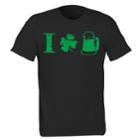 Big & Tall I Love Green Beer Clover Leaf Tee, Men's, Size: 3xl Tall, Black