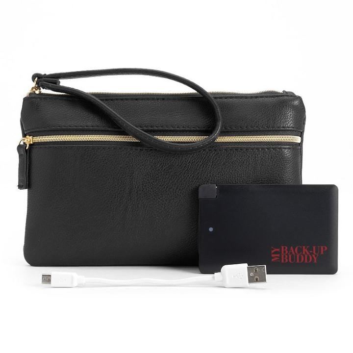 Apt. 9&reg; My Back-up Buddy Smartphone Charging Wristlet, Women's, Black