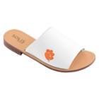 Women's Clemson Tigers Fashionable Slide Sandals, Size: 10, White