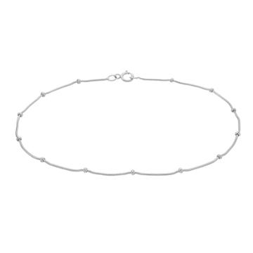 Sterling Summer Bead Station Anklet, Women's, Size: 9, Silver