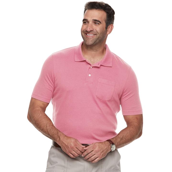 Big & Tall Croft & Barrow&reg; Classic-fit Easy-care Interlock Pocket Polo, Men's, Size: Xl Tall, Med Pink