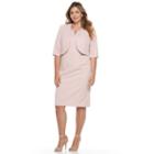 Plus Size Le Bos Beaded Dress & Jacket Set, Women's, Size: 14 W, Med Pink