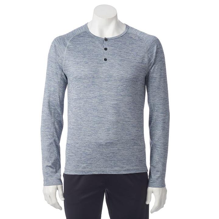 Men's Fila Sport&reg; Elevated Henley Top, Size: Xxl, Dark Grey