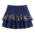 Disney / Pixar Coco Girls 4-7 Glittery Flower Tiered Skort By Jumping Beans&reg;, Size: 5, Blue