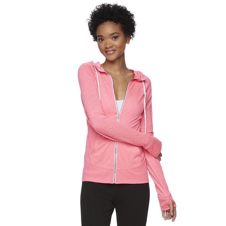 Juniors' So&reg; Solid Zip Up Hoodie, Girl's, Size: Xl, Dark Pink