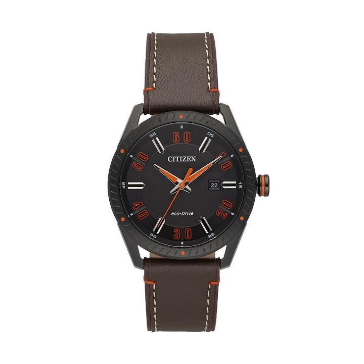 Drive From Citizen Eco-drive Men's Cto Leather Watch - Bm6995-19e, Size: Large, Brown