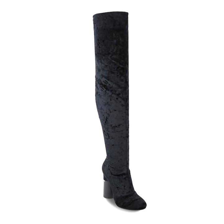 Olivia Miller Hempstead Women's Velvet Over-the-knee Boots, Size: 6, Black