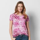 Women's Sonoma Goods For Life&trade; Essential Print Tee, Size: Xl, Dark Pink