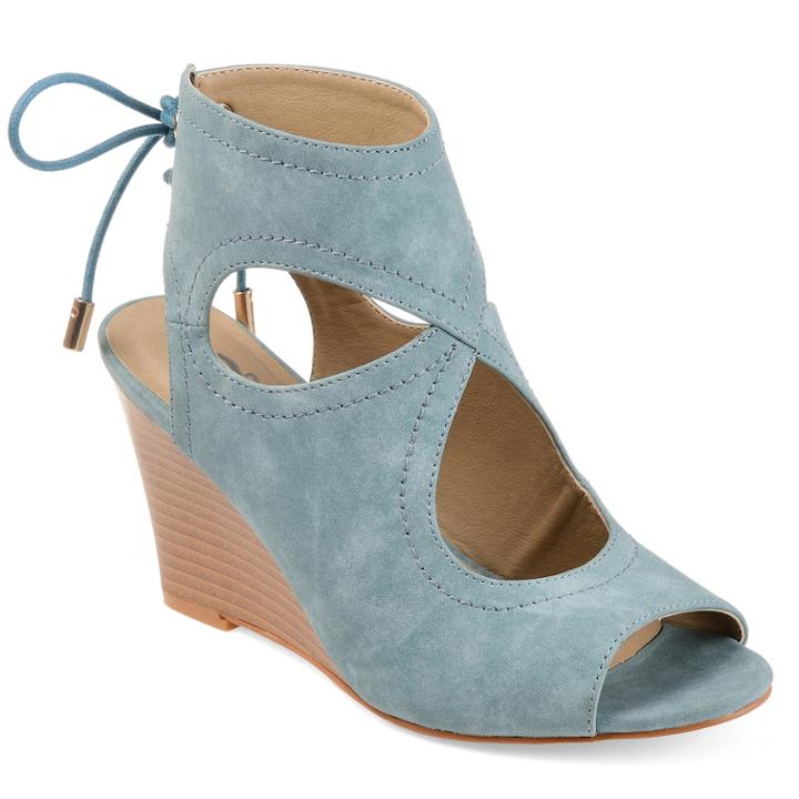 Journee Collection Women's Camia Wedge Sandals, Size: 10, Blue