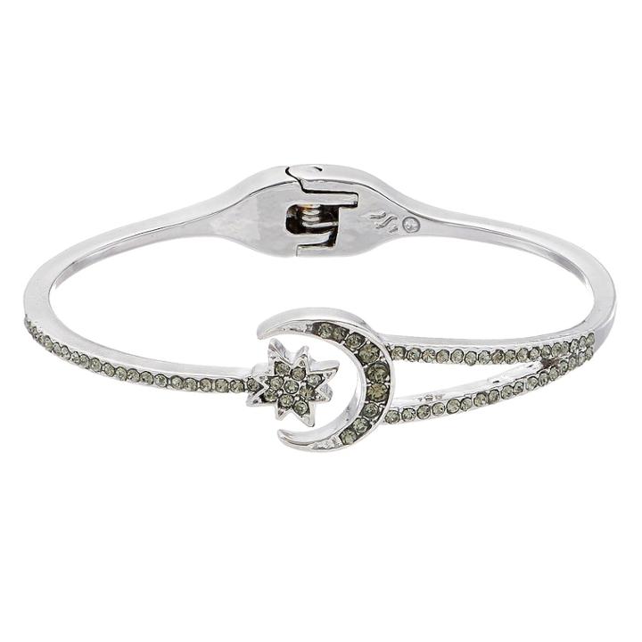 Simply Vera Vera Wang Star & Moon Simulated Stone Hinged Cuff Bracelet, Women's, Black