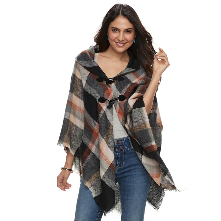 Women's Apt. 9&reg; Mad For Plaid Toggle Jacket, Black