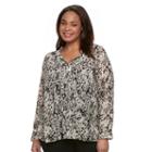 Plus Size Dana Buchman Sheer Splitneck Blouse, Women's, Size: 2xl, Dark Beige