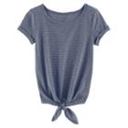 Girls 7-16 & Plus Size So&reg; Rolled Cuff Tie Front Tee, Size: 10, Blue