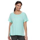 Plus Size Tek Gear&reg; Drop-shoulder Scoopneck Tee, Women's, Size: 2xl, Turquoise/blue (turq/aqua)