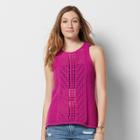 Women's Sonoma Goods For Life&trade; Crochet Tank, Size: Xxl, Dark Pink