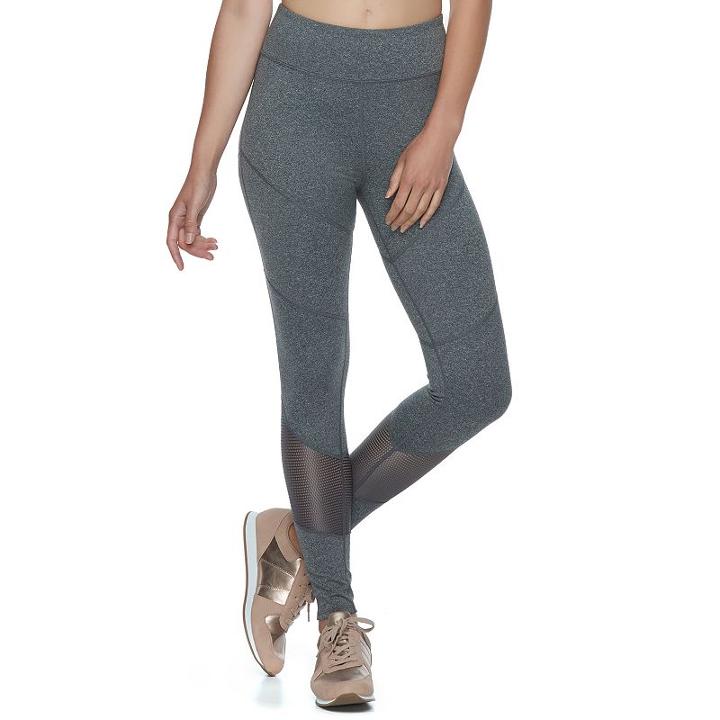 Juniors' So&reg; Mesh Inset Yoga Leggings, Teens, Size: Xs, Dark Grey