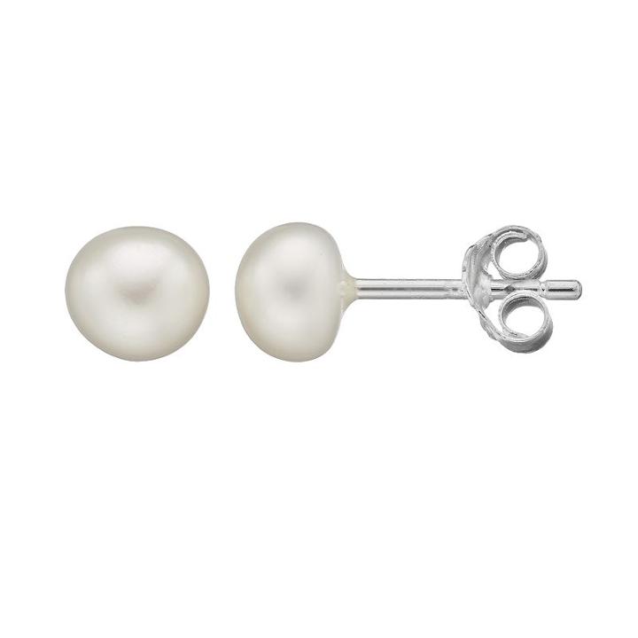 Itsy Bitsy Sterling Silver Freshwater Cultured Pearl Stud Earrings, Women's, White