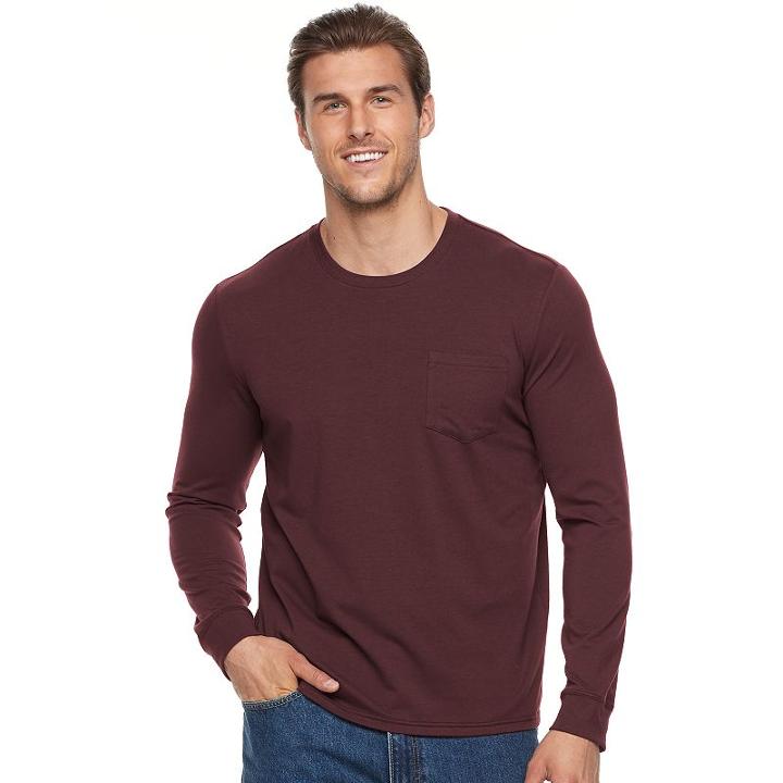 Big & Tall Men's Sonoma Goods For Life&trade; Modern-fit Flexwear Pocket Tee, Size: 3xl Tall, Brown