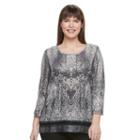 Plus Size World Unity Lace-back Scoopneck Top, Women's, Size: 2xl, Grey (charcoal)