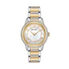 Bulova Women's Turnstyle Crystal Two Tone Stainless Steel Watch - 98l245, Size: Medium, Yellow