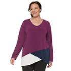 Plus Size Dana Buchman Asymmetrical Hem Knit Tunic, Women's, Size: 3xl, Drk Purple