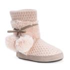 Muk Luks Women's Delanie Knit Boot Slippers, Size: Xl, Pink