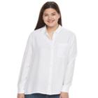 Juniors' Plus Size So&reg; High-low Shirt, Girl's, Size: 2xl, White