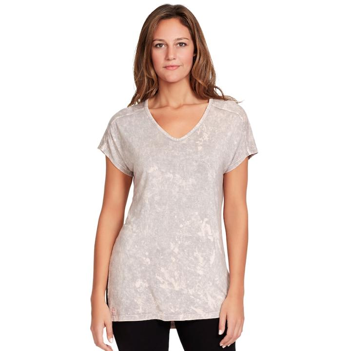 Women's Gloria Vanderbilt Acid-dye Tee, Size: Medium, Lt Orange
