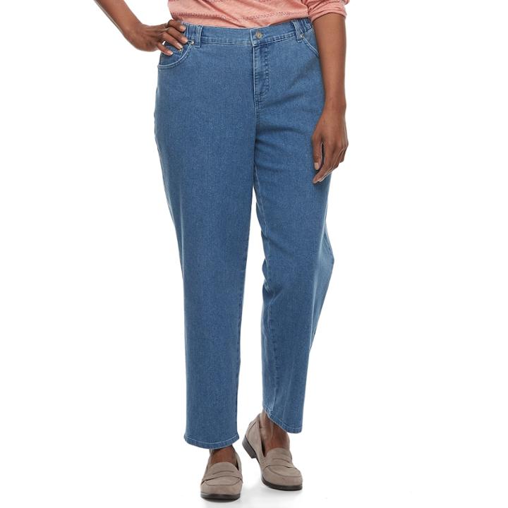 Plus Size Just My Size Comfort Stretch Straight-leg Jeans, Women's, Size: 3xl, Dark Blue
