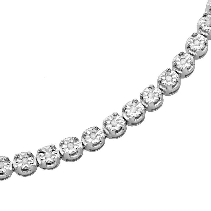 Sterling Silver 1/2-ct. T.w. Diamond Tennis Bracelet, Women's, Size: 7.5, White