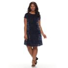 Plus Size Chaya Floral Fit & Flare Dress, Women's, Size: 3xl, Dark Blue