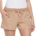 Juniors' Rewind Crochet Linen-blend Shorts, Girl's, Size: Xs, Med Brown