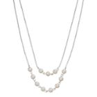 Lc Lauren Conrad Simulated Pearl Double Strand Necklace, Women's, White